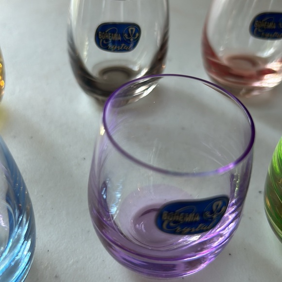 6 Small 2 oz Bohemia Crystal Rainbow Glasses New - Picture 9 of 11